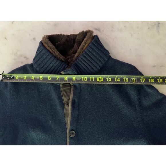 $3000 Fedeli Cashmere Cardigan with Castorino Fur Collar & Suede trim IT54 XL - Picture 8 of 12